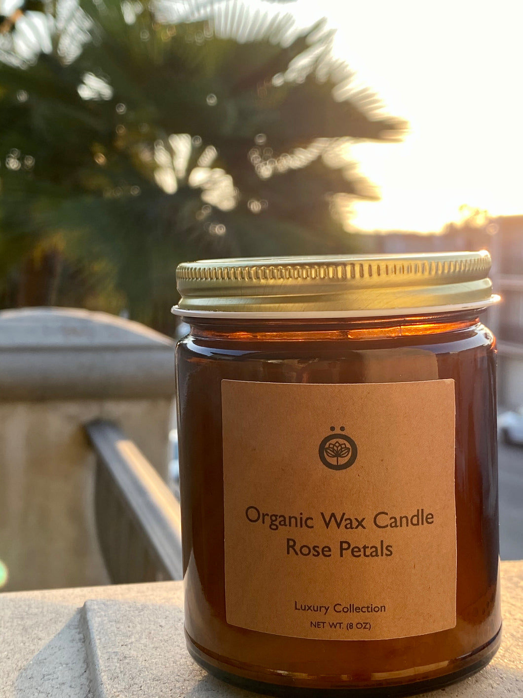 Organic Wax Candle Rose Petals