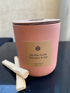 Soy Wax Candle Palo Santo & Sage (Clay)